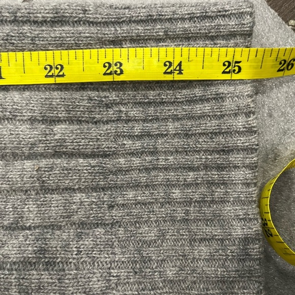 [XL]Enzo Moutorani  Light Gray Wool Blend Textured Mix Knit 1/4 Zip Sweater - Picture 8 of 8